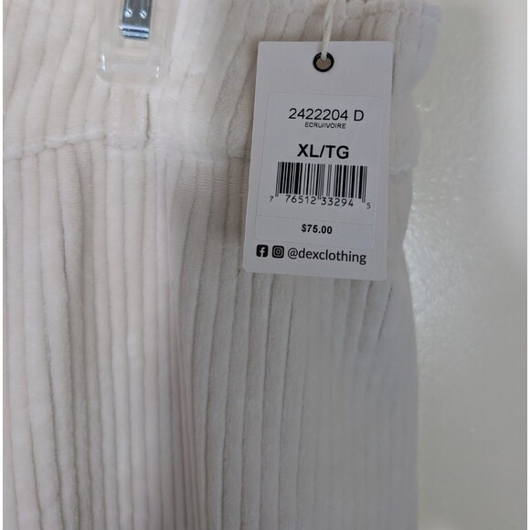 Dex Wide Leg Corduroy Ankle Pant in Ecru High Rise Size XL - Picture 15 of 16